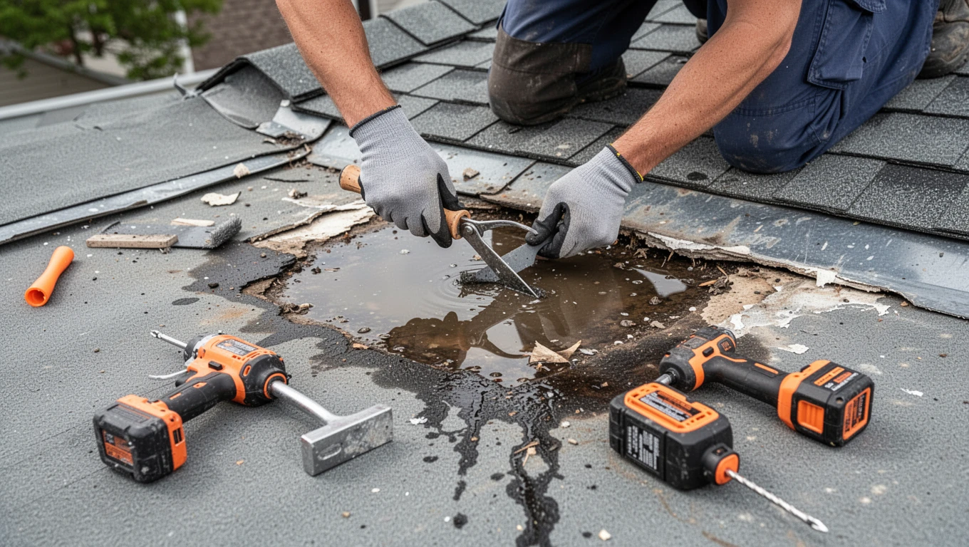 Roof Leak Water Damage Repair